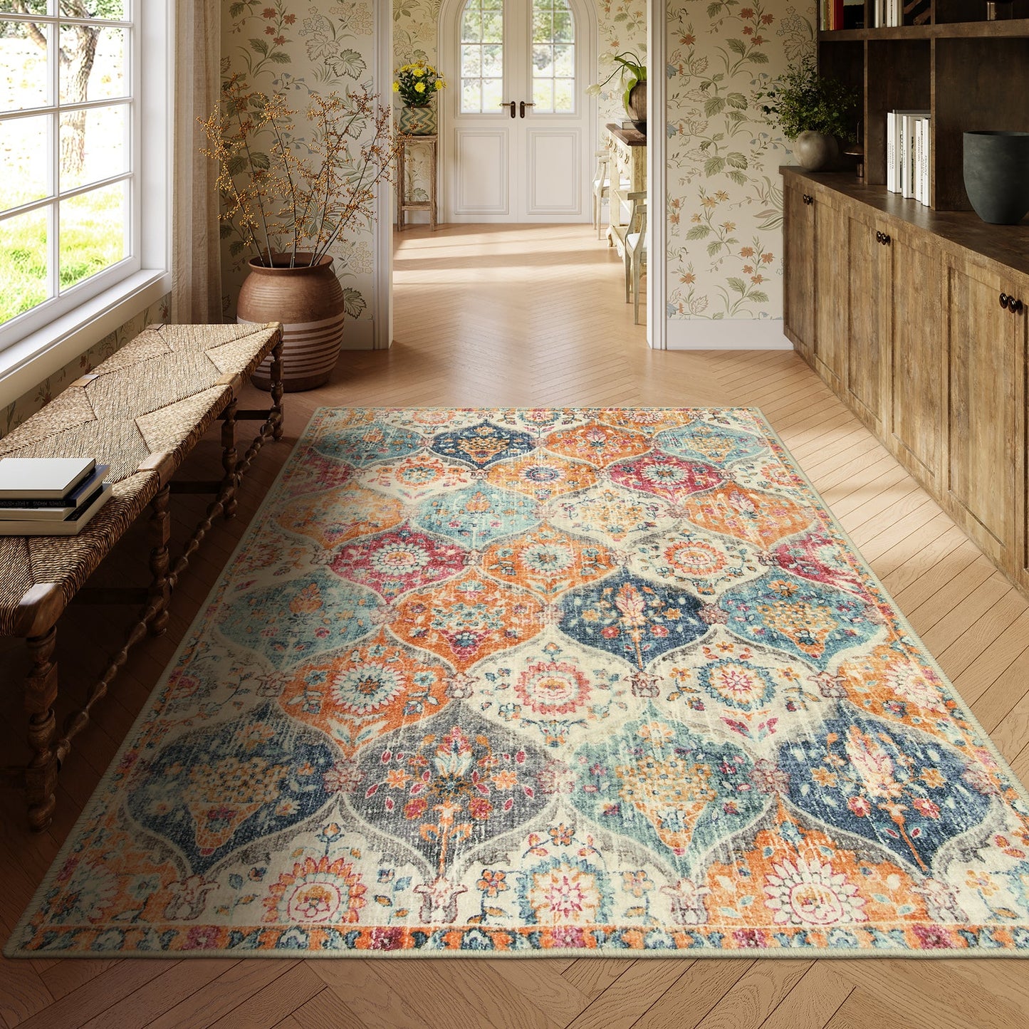 RUG CLEANER Moroccan Trellis Cream/Multi Carpets