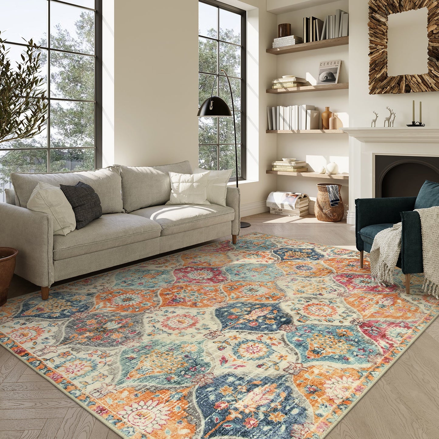 RUG CLEANER Moroccan Trellis Cream/Multi Carpets